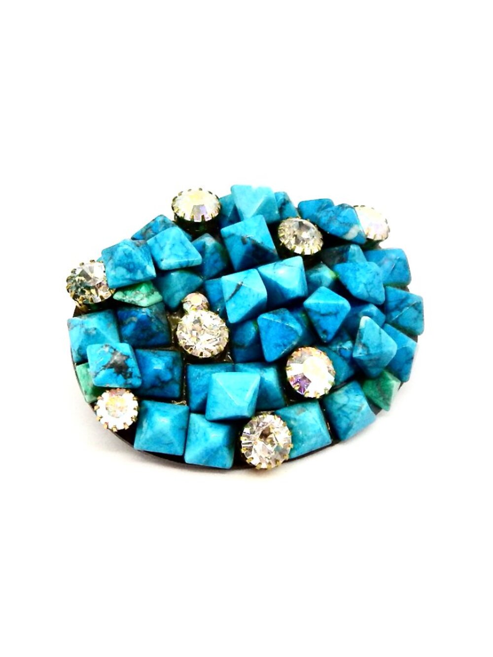 GASOLINE GLAMOUR OVAL TURQUOISE JUNGLE STUD RING🩵✨💫